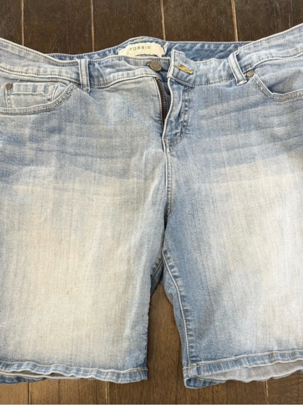 torrid Faded Light Blue Denim Shorts